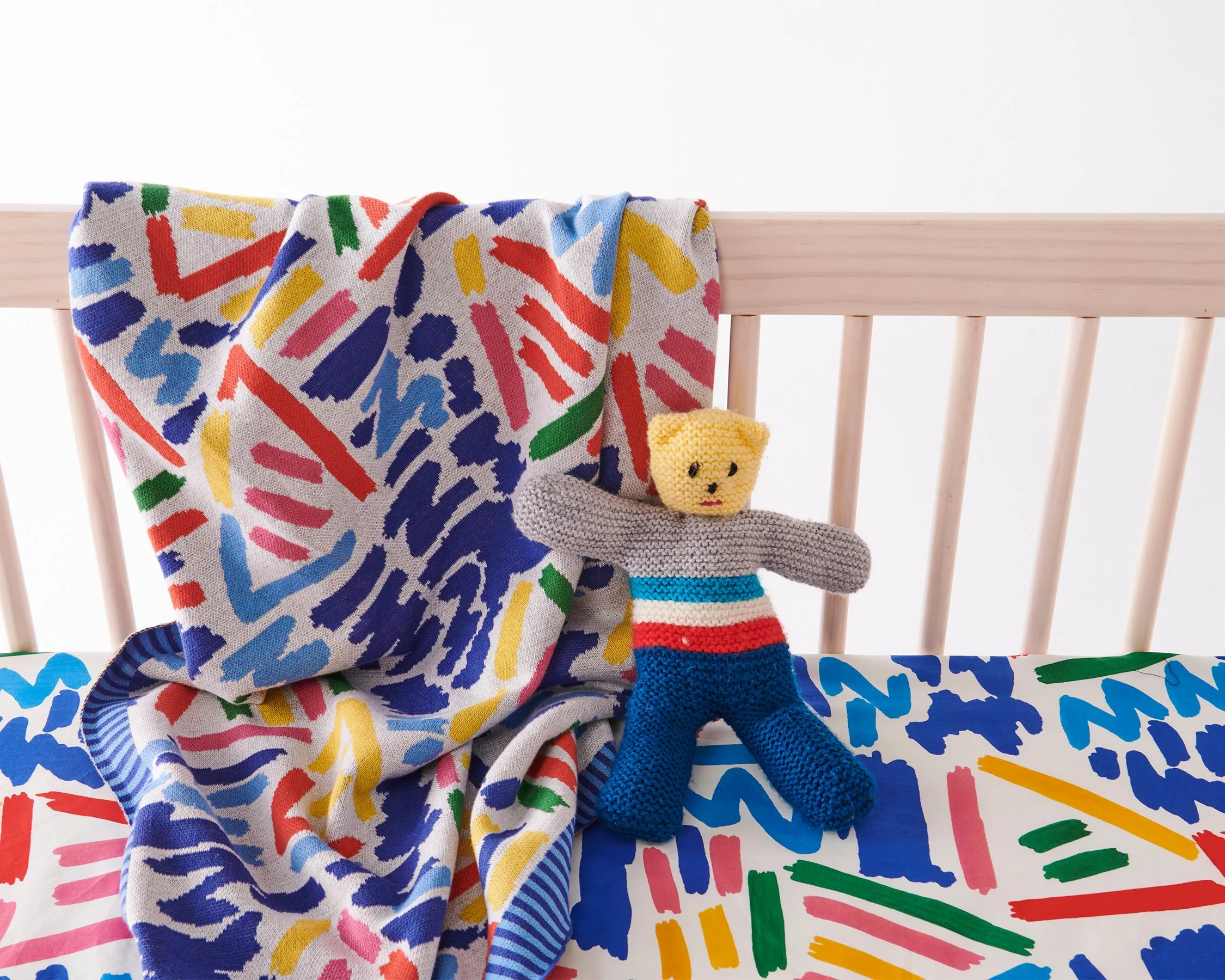 Kip&Co X Ken Done Little Tackers Knitted Cotton Baby Blanket
