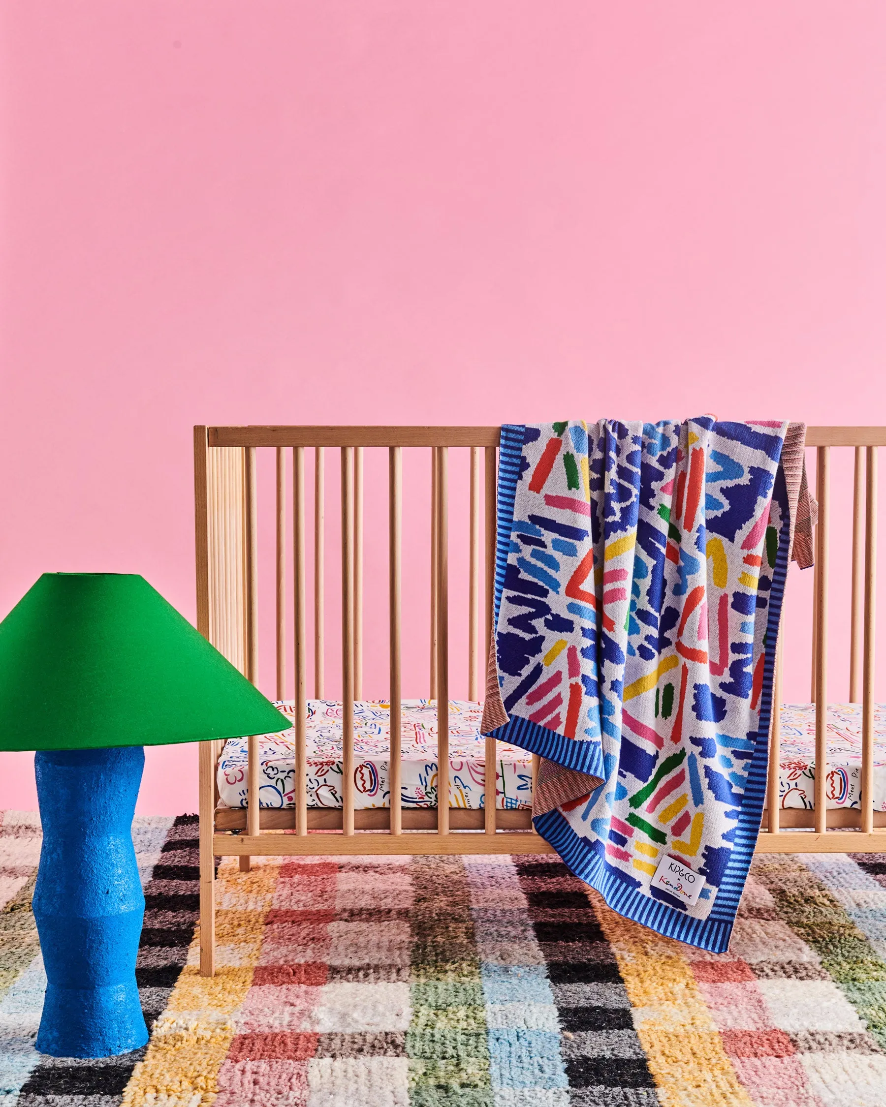 Kip&Co X Ken Done Little Tackers Knitted Cotton Baby Blanket