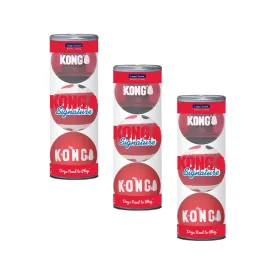 KONG Signature Balls Fetch Dog Toys x 3-Pack Large Assorted