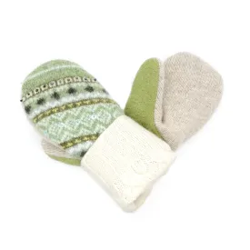 Large Kid's Wool Sweater Mittens | Scattered Snowflakes