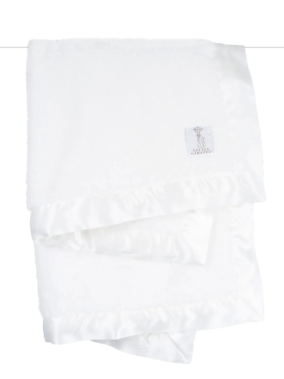 Little GIraffe - Chenille Baby Blanket - White
