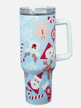 Little Surprise Box Christmas Vacum insulated stainless steel Tumbler with lid and straw, 1 litre