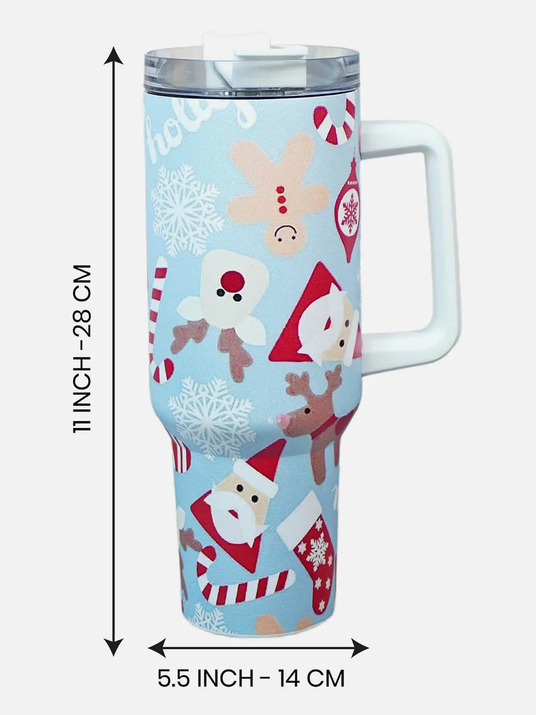 Little Surprise Box Christmas Vacum insulated stainless steel Tumbler with lid and straw, 1 litre