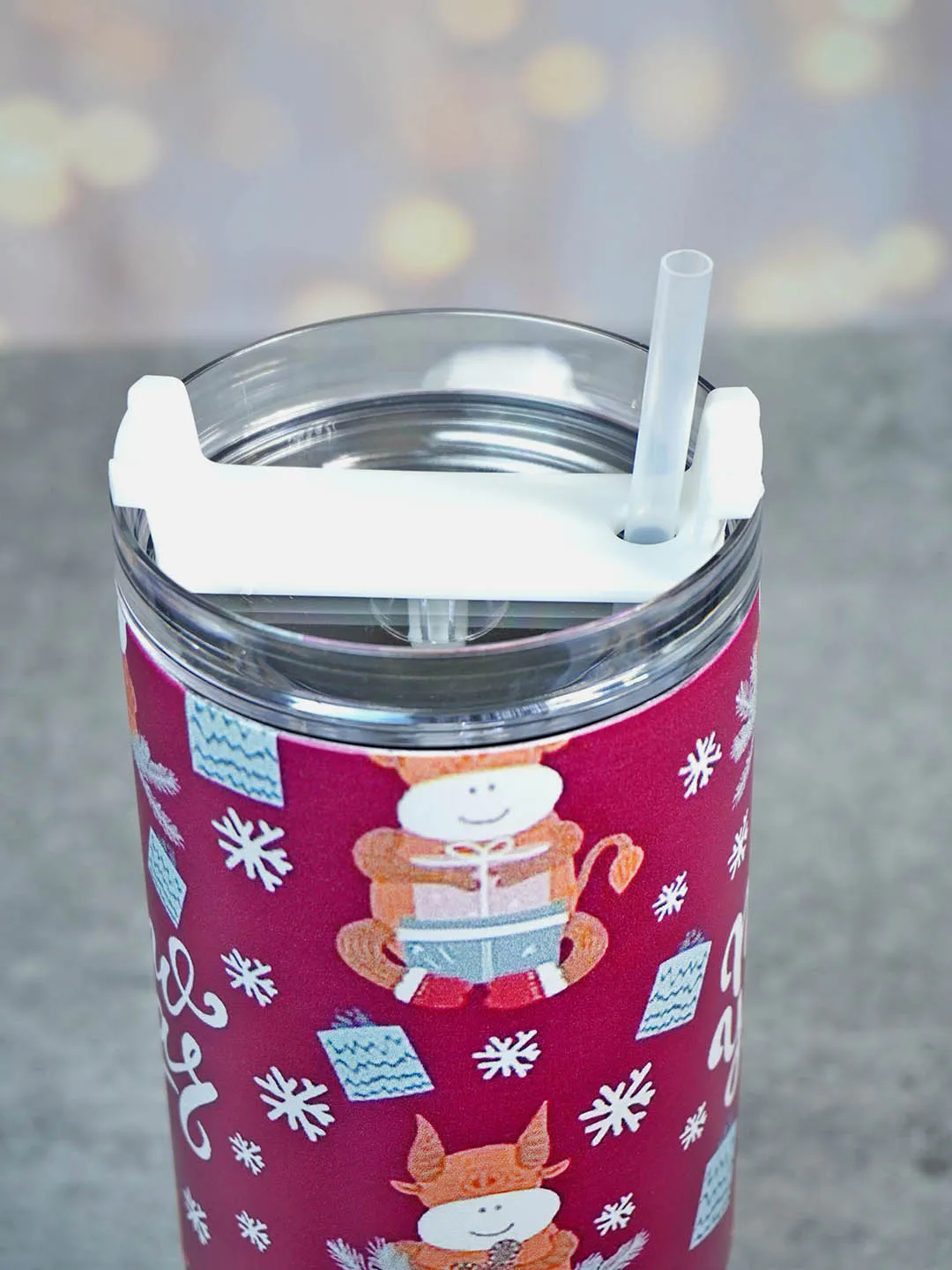 Little Surprise Box Christmas Vacum insulated stainless steel Tumbler with lid and straw, 1 litre