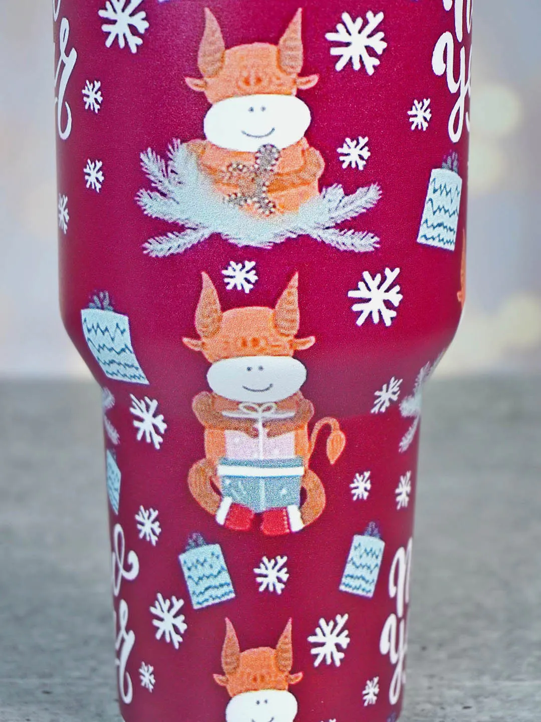 Little Surprise Box Christmas Vacum insulated stainless steel Tumbler with lid and straw, 1 litre