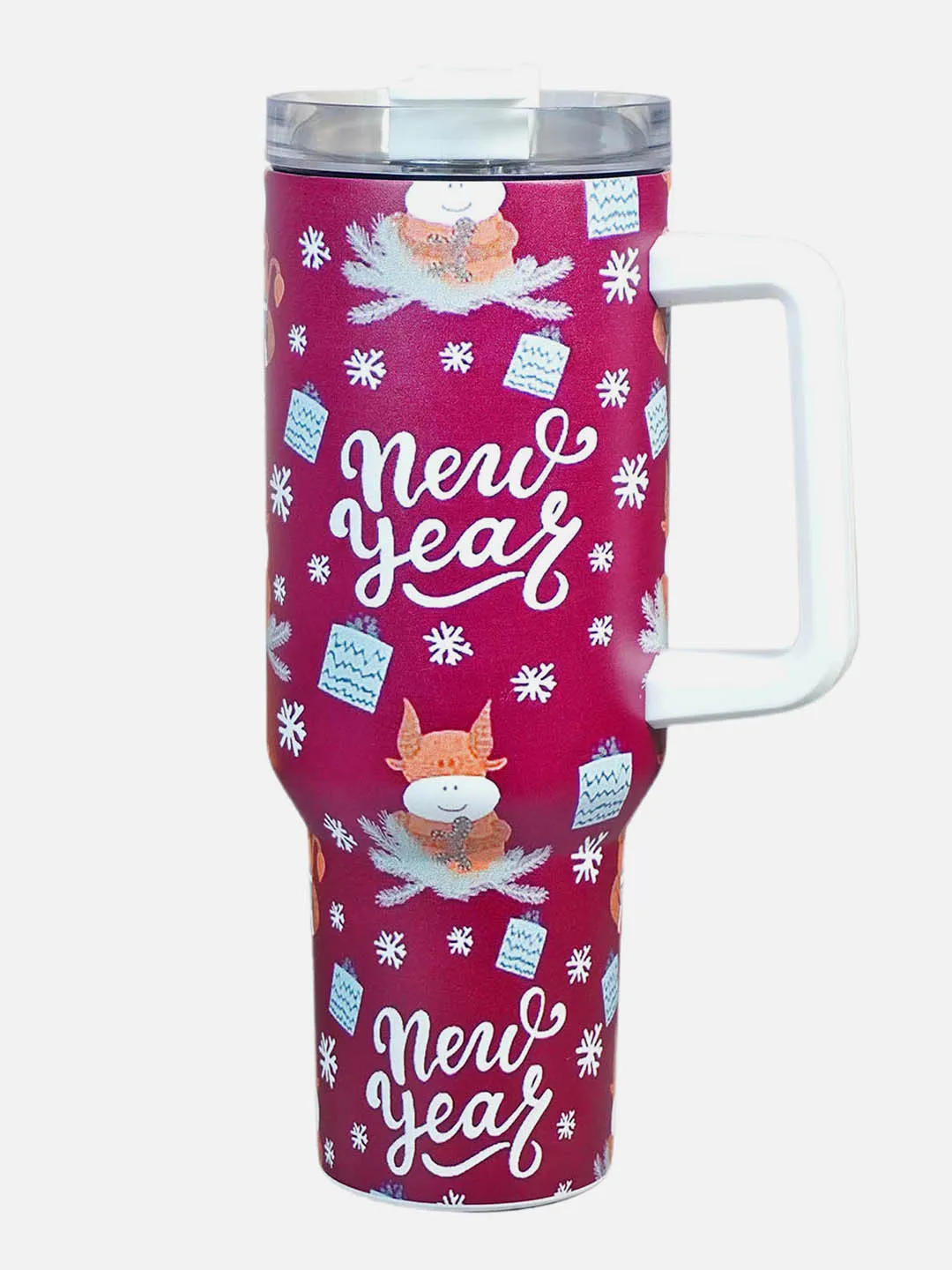 Little Surprise Box Christmas Vacum insulated stainless steel Tumbler with lid and straw, 1 litre