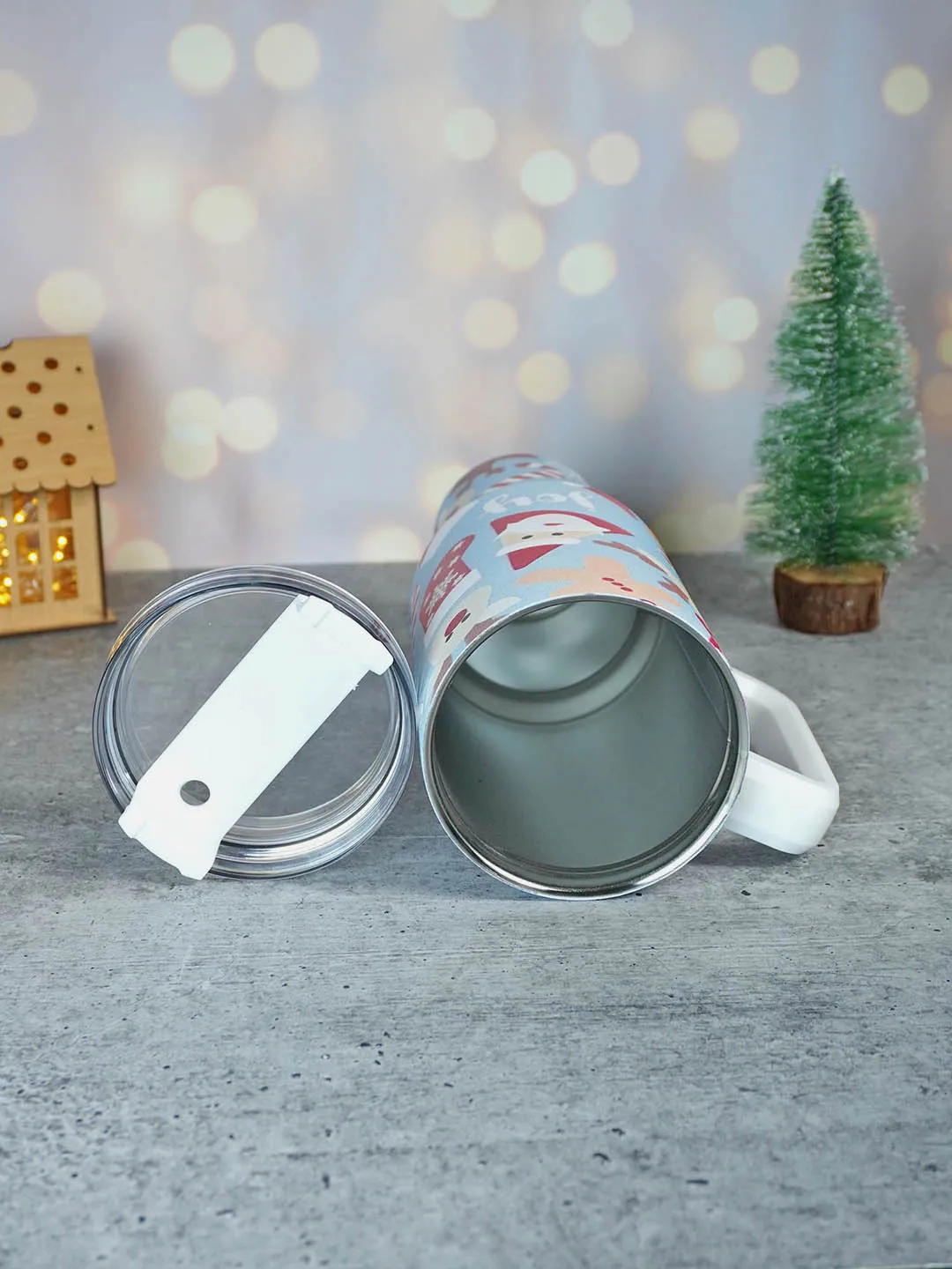 Little Surprise Box Christmas Vacum insulated stainless steel Tumbler with lid and straw, 1 litre