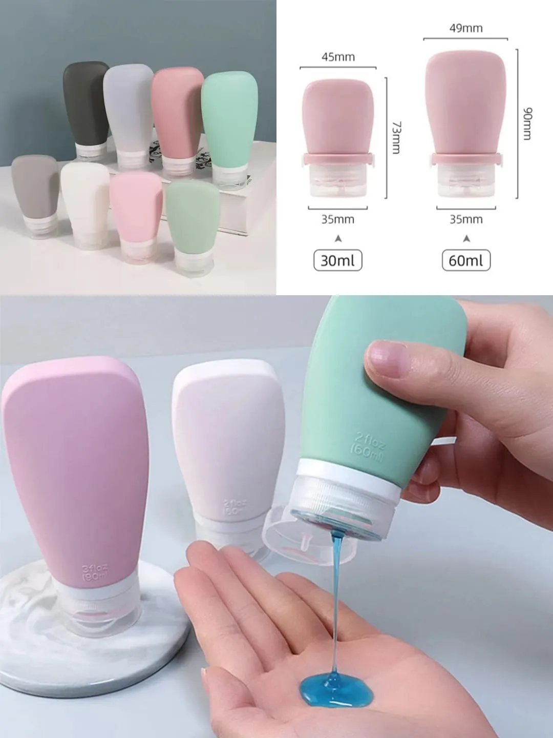 Lotion And Shampoo Silicone Travel Bottle