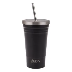 Oasis Stainless Steel Insulated Smoothie Tumbler with Straw 500ml