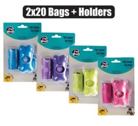 Pet dog clean-up bags holder 2x20's Green