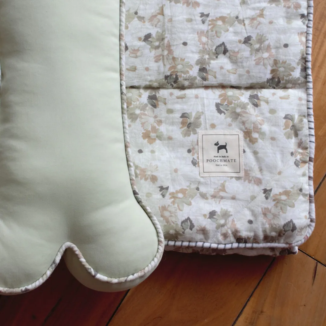 PoochMate Sage & Candy Stripe Dog Bedding Set