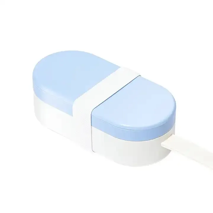 Portable Pet Food Storage Box - 90g Capacity, Travel-Friendly Design for On-the-Go Feeding 2 PCS (Yellow Blue)