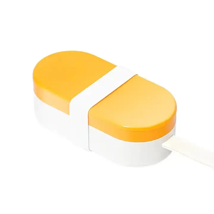 Portable Pet Food Storage Box - 90g Capacity, Travel-Friendly Design for On-the-Go Feeding 2 PCS (Yellow Blue)