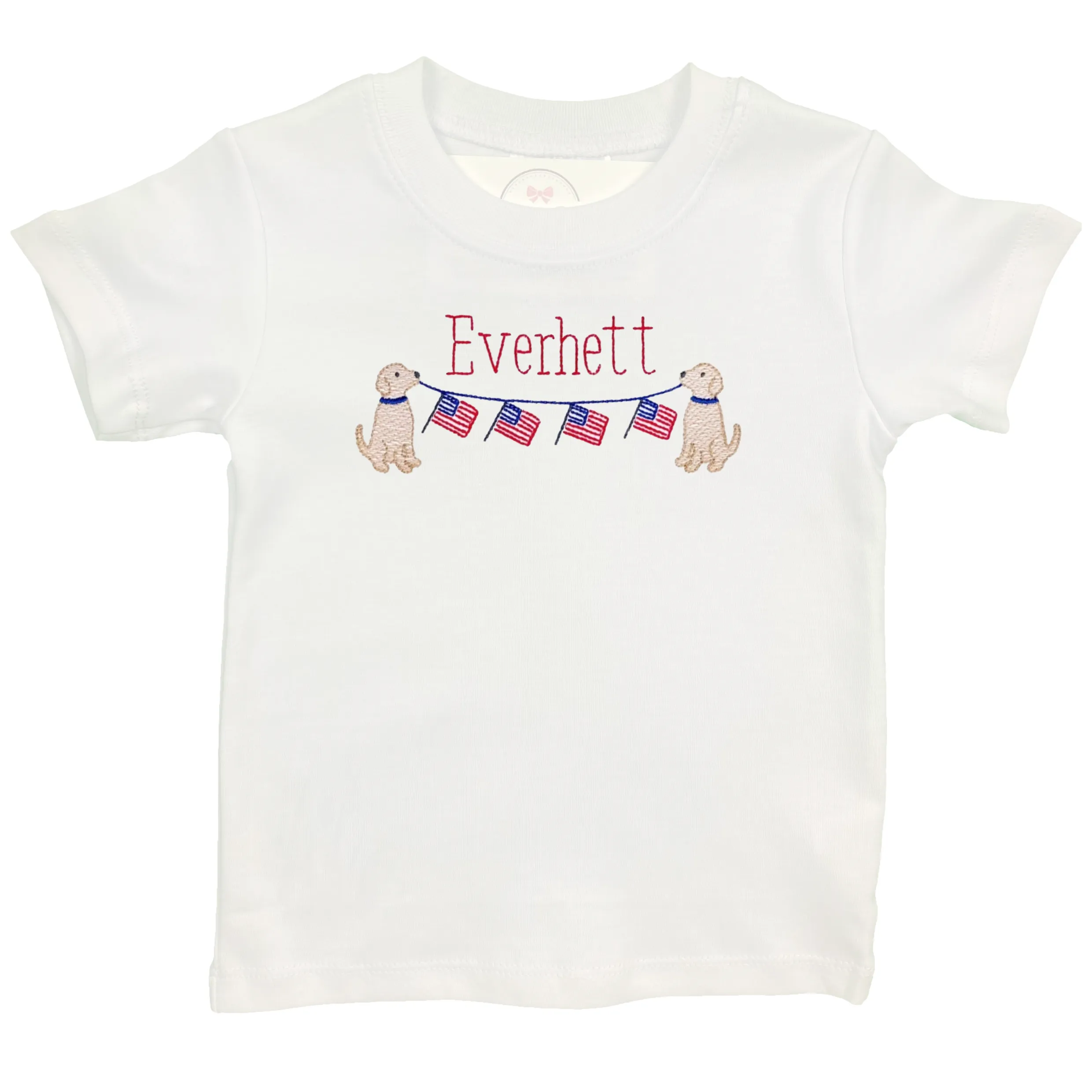 Puppy & Flag Embroidery Shirt