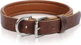 RAWHYD - Leather Dog Collar - Adjustable Fit - 24.2” x 1.3” - Bourbon Brown