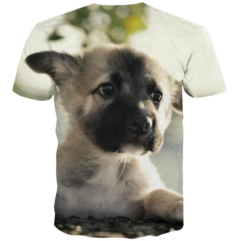 shirt dog Puppy Cute animal Novelty 3D shirt Cool art costume male big Smart dogs