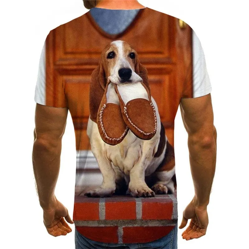 shirt dog top tee Puppy Cute animal big Smart dogs Casual men's art costume