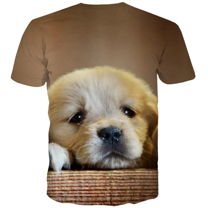 shirt Golden Retriever dog top tee Puppy Cute Pets Cool art costume man big Smart dogs
