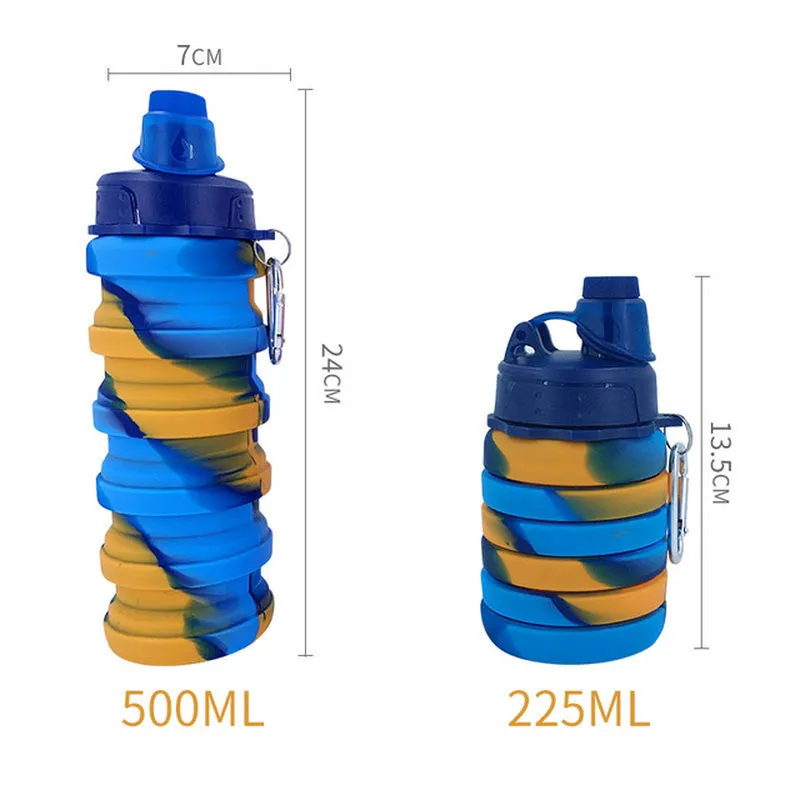 Stay Hydrated on the Go: Innovative Portable Silicone Water Bottle - Retractable, Folding Design Perfect for Travel, Outdoor Activities, and Sports - Collapsible, Eco-Friendly Coffee Cup for All Your Adventures