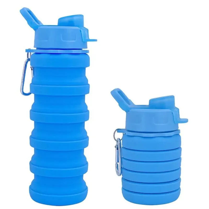 Stay Hydrated on the Go: Innovative Portable Silicone Water Bottle - Retractable, Folding Design Perfect for Travel, Outdoor Activities, and Sports - Collapsible, Eco-Friendly Coffee Cup for All Your Adventures