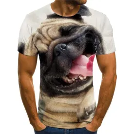 tshirts dog Puppy Cute animal Hip hop tshirt 3D men's big Smart dogs art costume Casual
