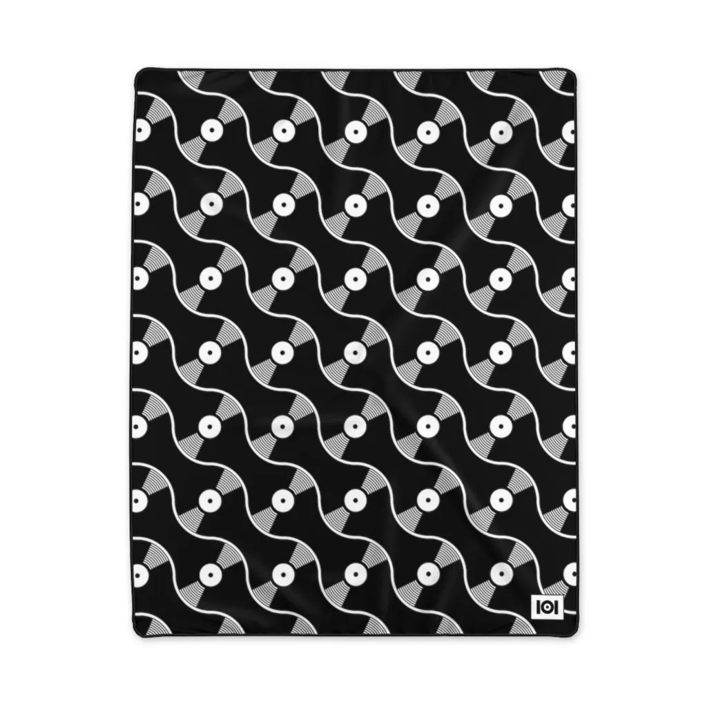 VINYL 01 PATTERN POLYESTER BLANKET - BLACK