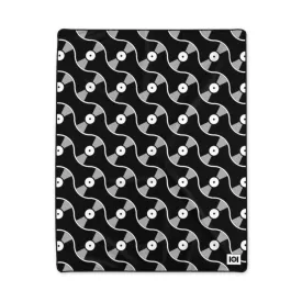 VINYL 01 PATTERN POLYESTER BLANKET - BLACK