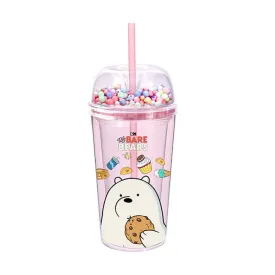 We Bare Bears Collection Water Bottle with Straw (420mL)(Ice Bear)